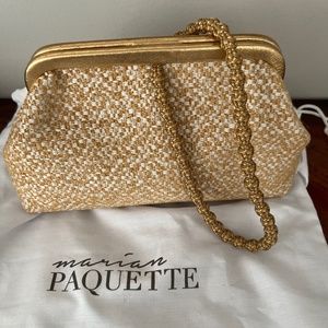 Marian paquette gold clutch